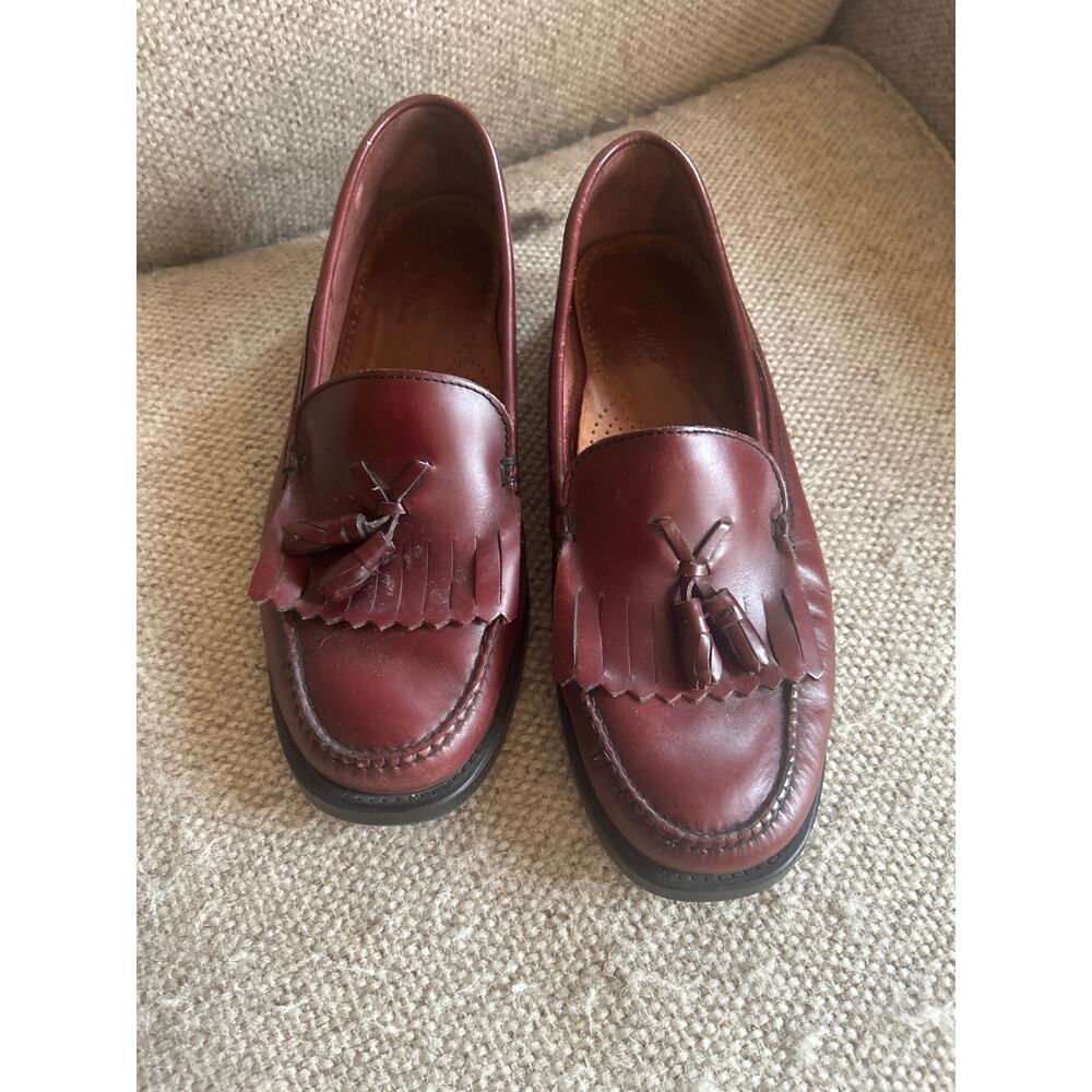 Bass Maroon Leather Tassel Loafers
